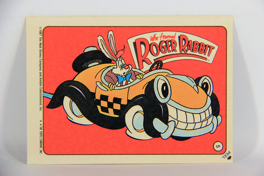 Who Framed Roger Rabbit 1988 Trading Card Sticker #5 Benny And Roger ENG Topps L021486
