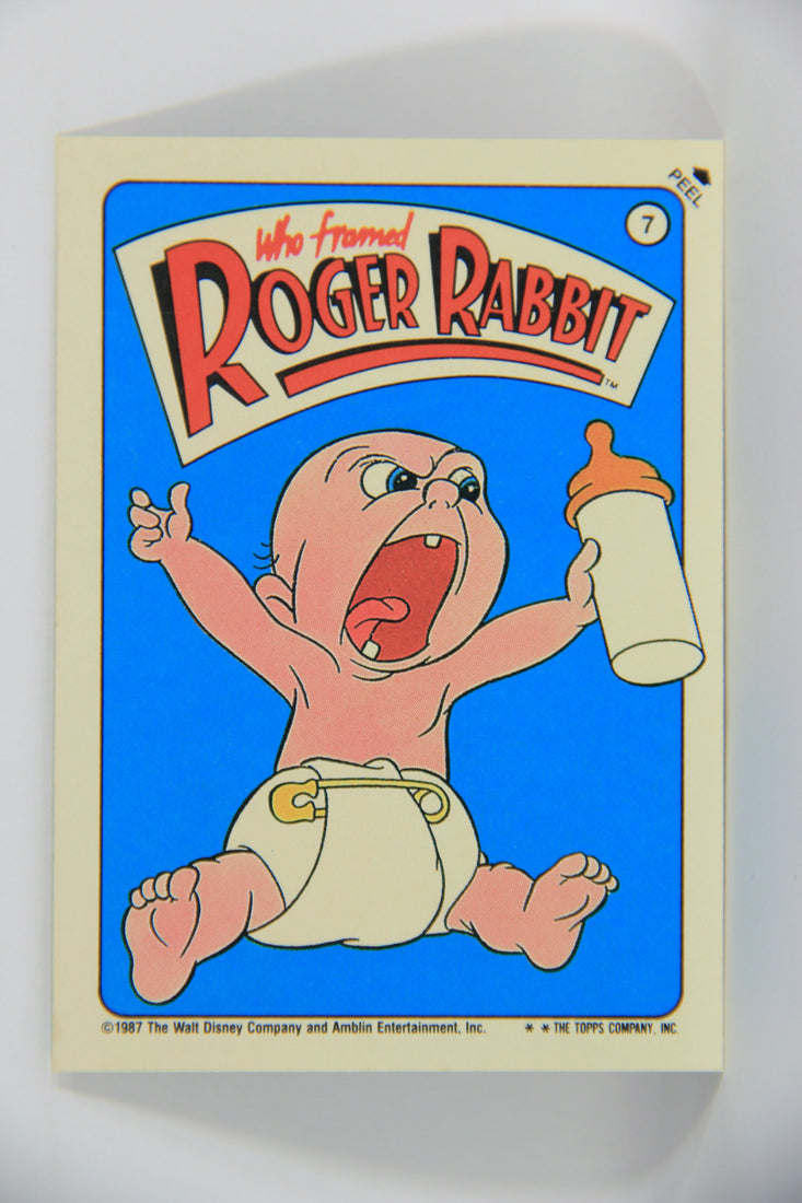 Who Framed Roger Rabbit 1988 Trading Card Sticker #7 Baby Herman Yelling ENG L021487