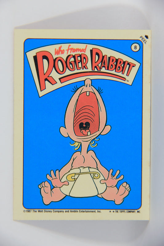 Who Framed Roger Rabbit 1988 Trading Card Sticker #8 Baby Herman Crying ENG L021488