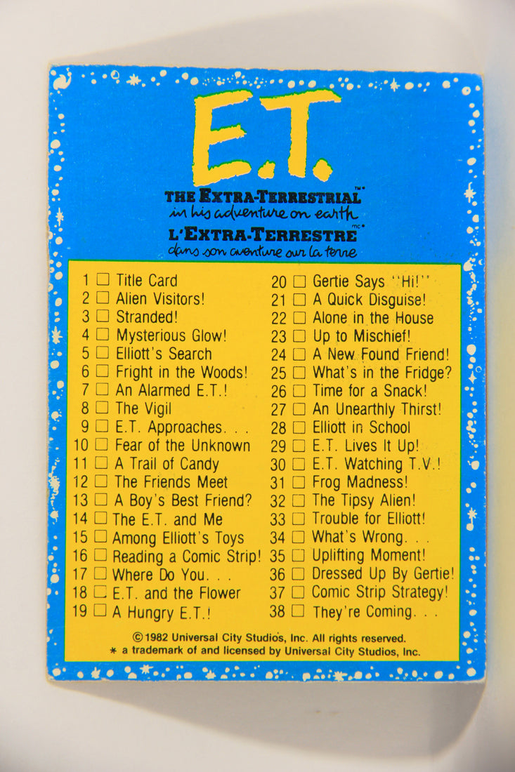 E.T. The Extra-Terrestrial 1982 Trading Card #87 Checklist FR-ENG O-Pee-Chee L021509