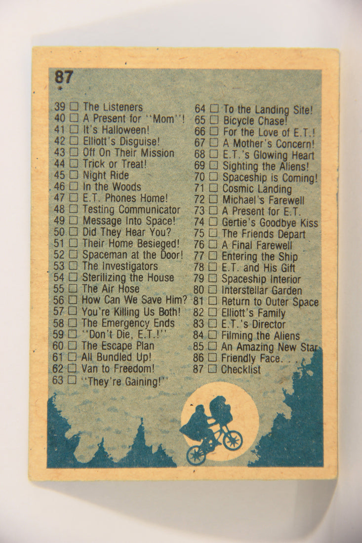 E.T. The Extra-Terrestrial 1982 Trading Card #87 Checklist FR-ENG O-Pee-Chee L021509