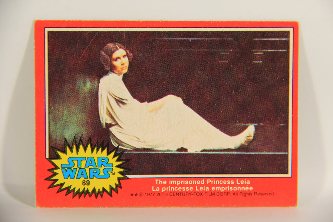Star Wars 1977 Trading Card #89 The Imprisoned Princess Leia FR-ENG OPC L021515