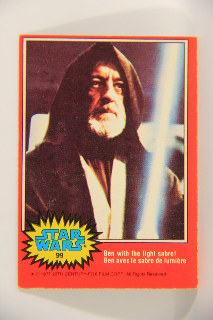 Star Wars 1977 Trading Card #99 Ben With The Light Sabre FR-ENG OPC L021516