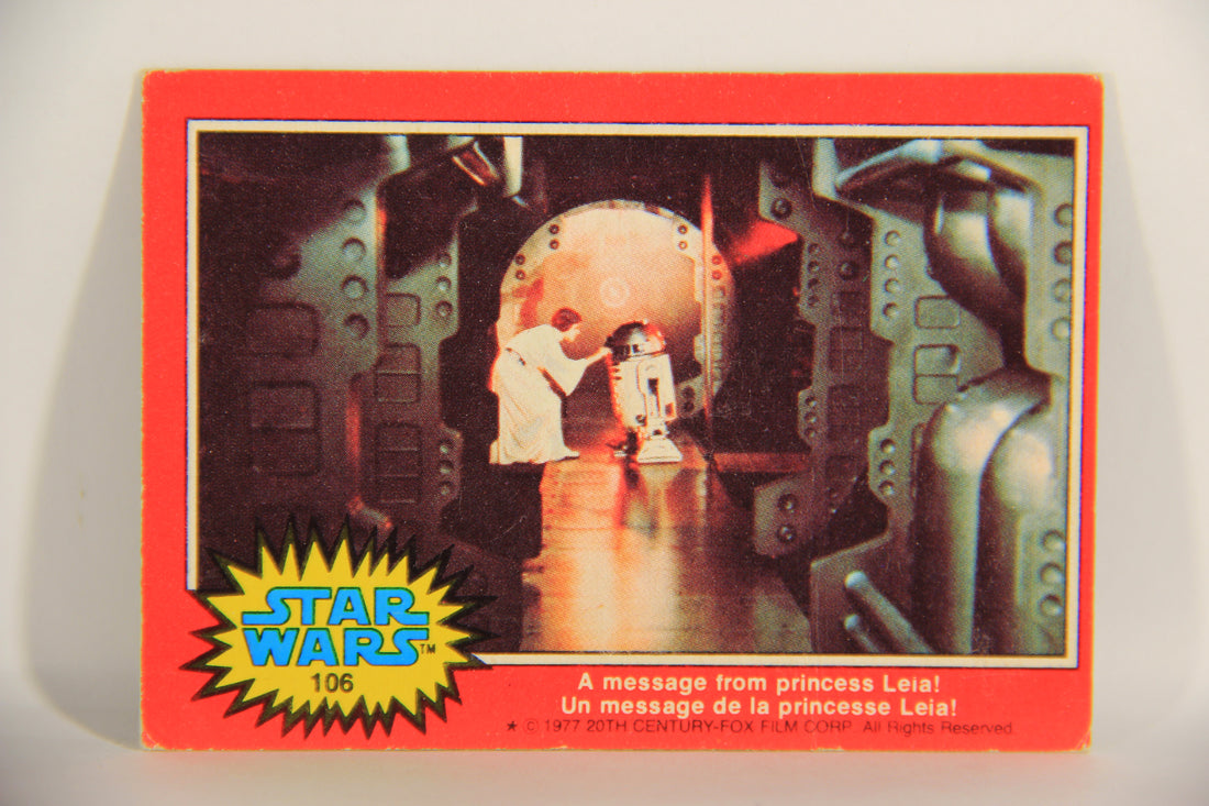 Star Wars 1977 Trading Card #106 A Message From Princess Leia FR-ENG OPC L021517