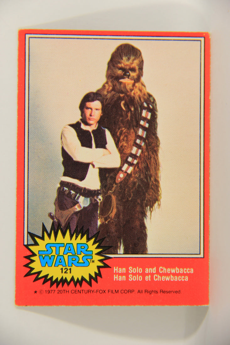Star Wars 1977 Trading Card #121 Han Solo And Chewbacca FR-ENG OPC L021519