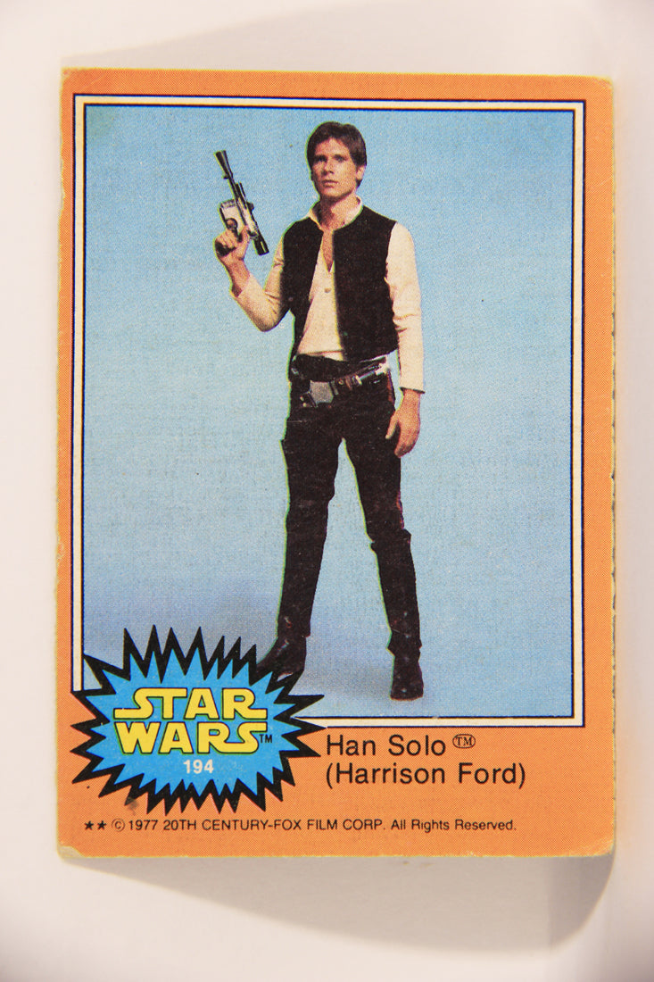 Star Wars 1977 Trading Card #194 Han Solo (Harrison Ford) FR-ENG OPC L021521