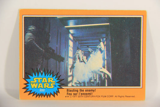 Star Wars 1977 Trading Card #222 Blasting The Enemy FR-ENG OPC L021522