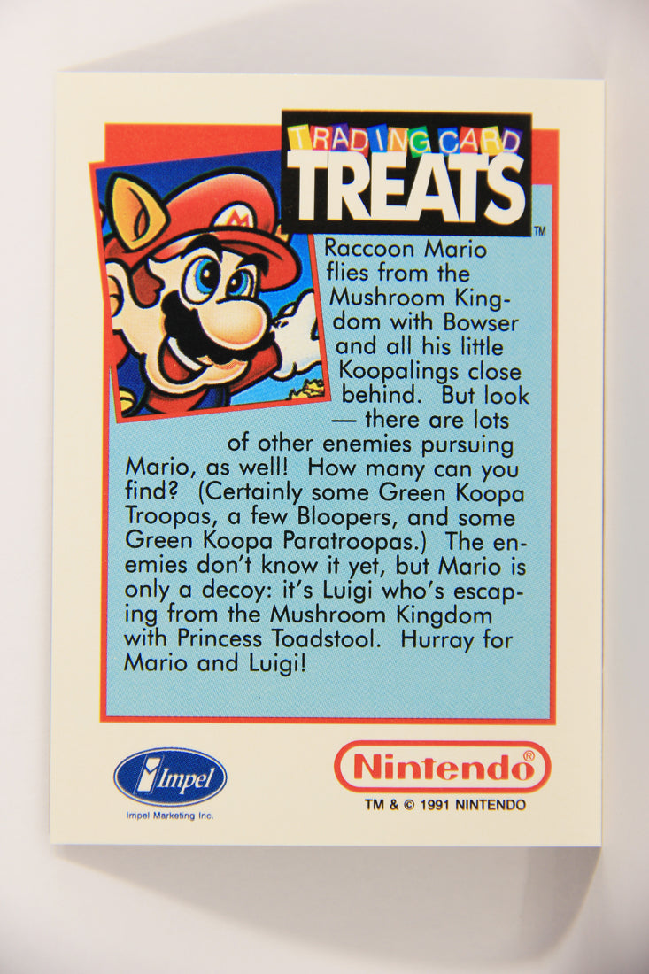 Super Mario Bros. 1991 Vintage Treats Impel Trading Card Raccoon Mario ENG L021529