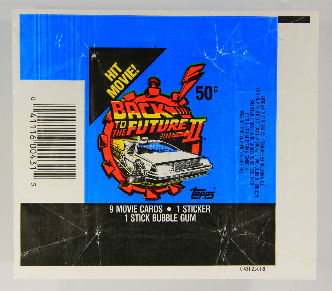 Back To The Future II 1989 Trading Card Wax Wrapper - Time Machine ENG Topps L021532