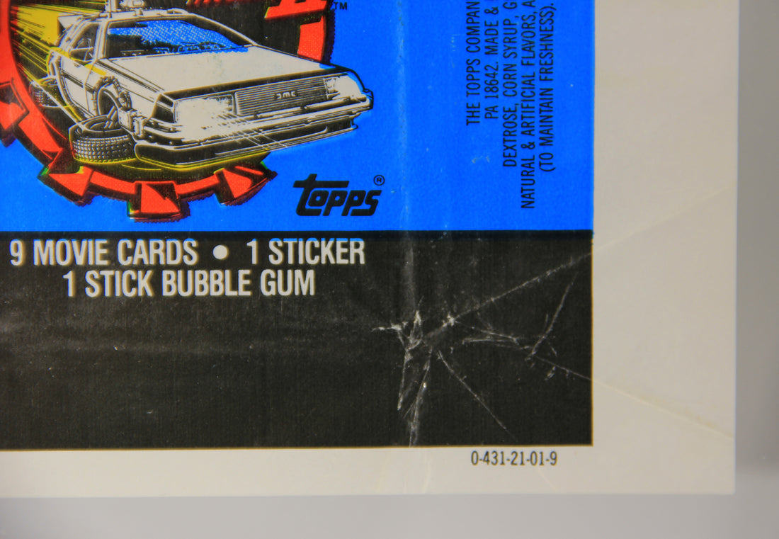 Back To The Future II 1989 Trading Card Wax Wrapper - Time Machine ENG Topps L021532