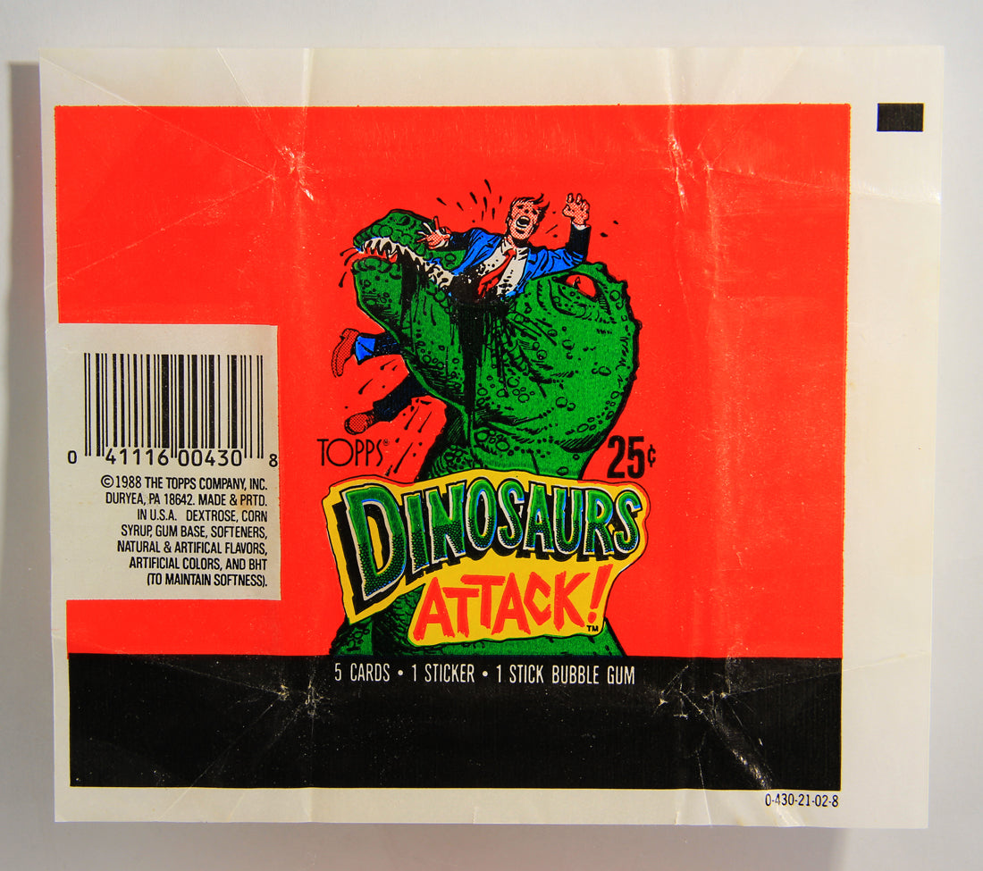 Dinosaurs Attack 1988 Vintage Trading Card Wax Wrapper - Red - ENG Topps L021533