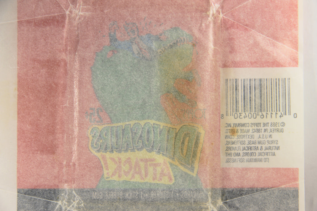 Dinosaurs Attack 1988 Vintage Trading Card Wax Wrapper - Red - ENG Topps L021533