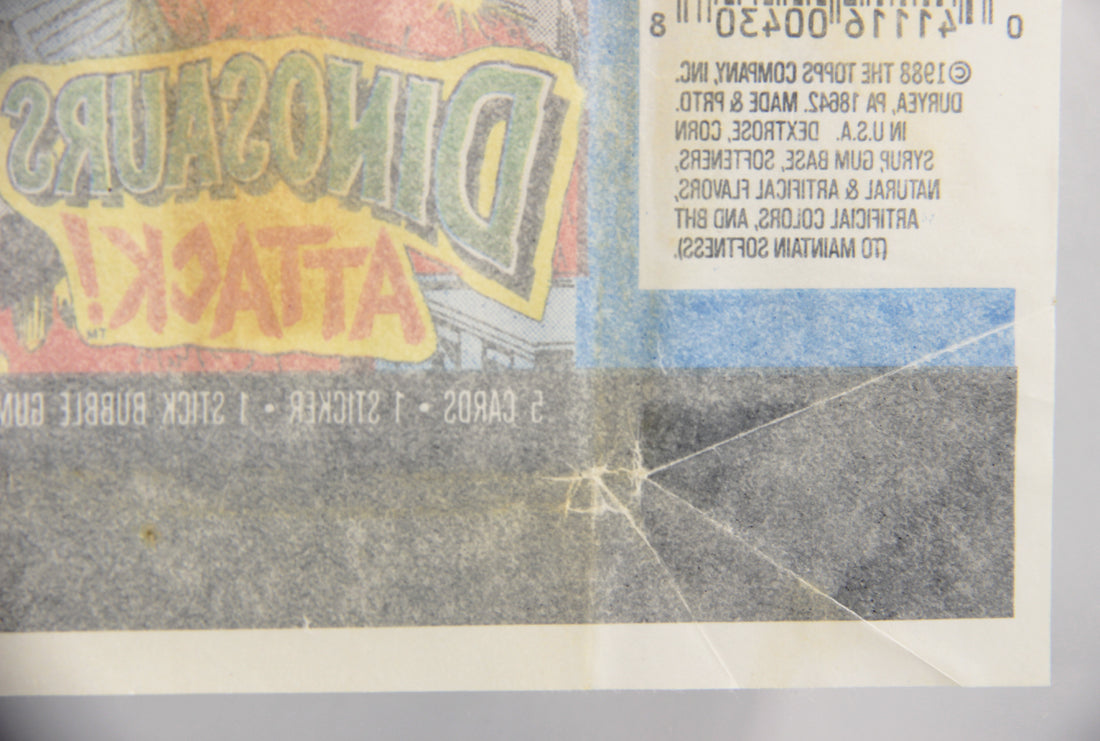 Dinosaurs Attack 1988 Vintage Trading Card Wax Wrapper - Blue - ENG Topps L021534