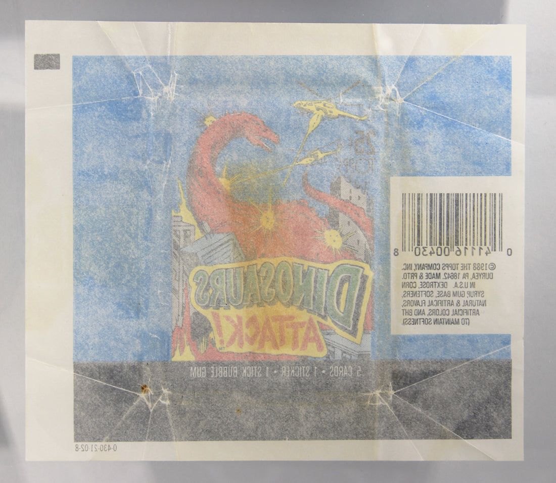 Dinosaurs Attack 1988 Vintage Trading Card Wax Wrapper - Blue - ENG Topps L021534