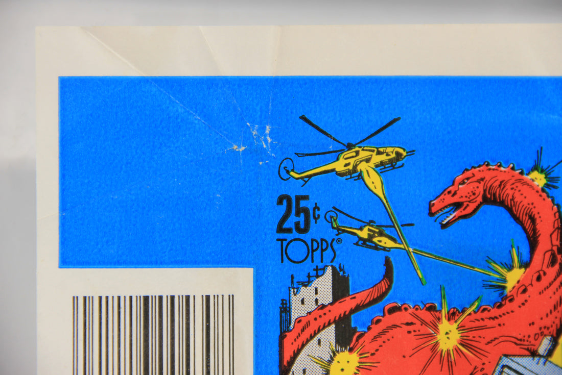 Dinosaurs Attack 1988 Vintage Trading Card Wax Wrapper - Blue - ENG Topps L021534