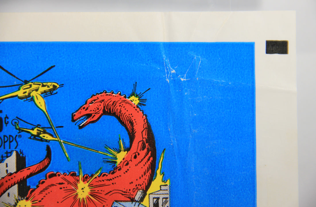 Dinosaurs Attack 1988 Vintage Trading Card Wax Wrapper - Blue - ENG Topps L021534