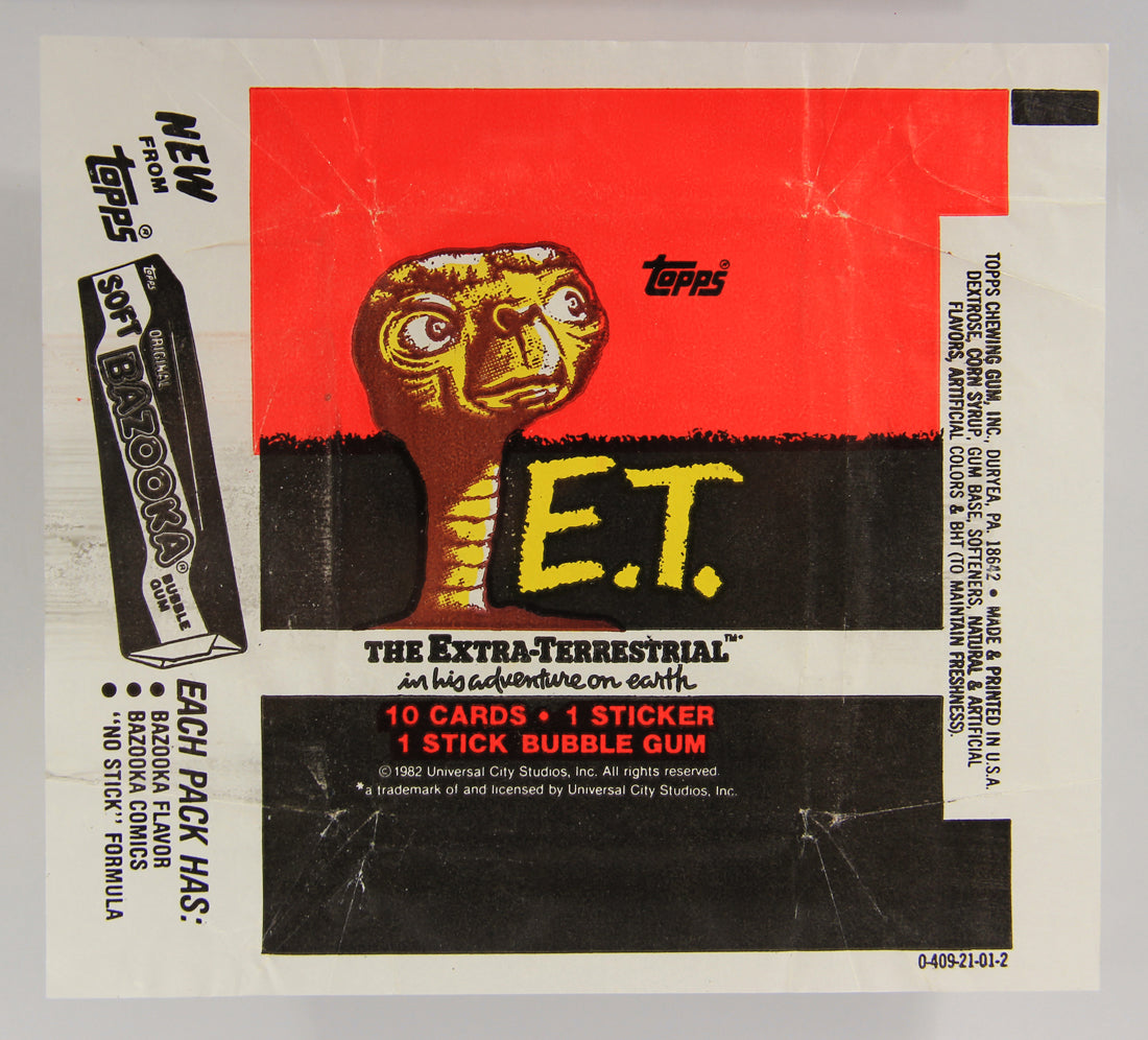 E.T. The Extra-Terrestrial 1982 Trading Card Wax Wrapper V-1 Soft Bazooka Add Topps L021535