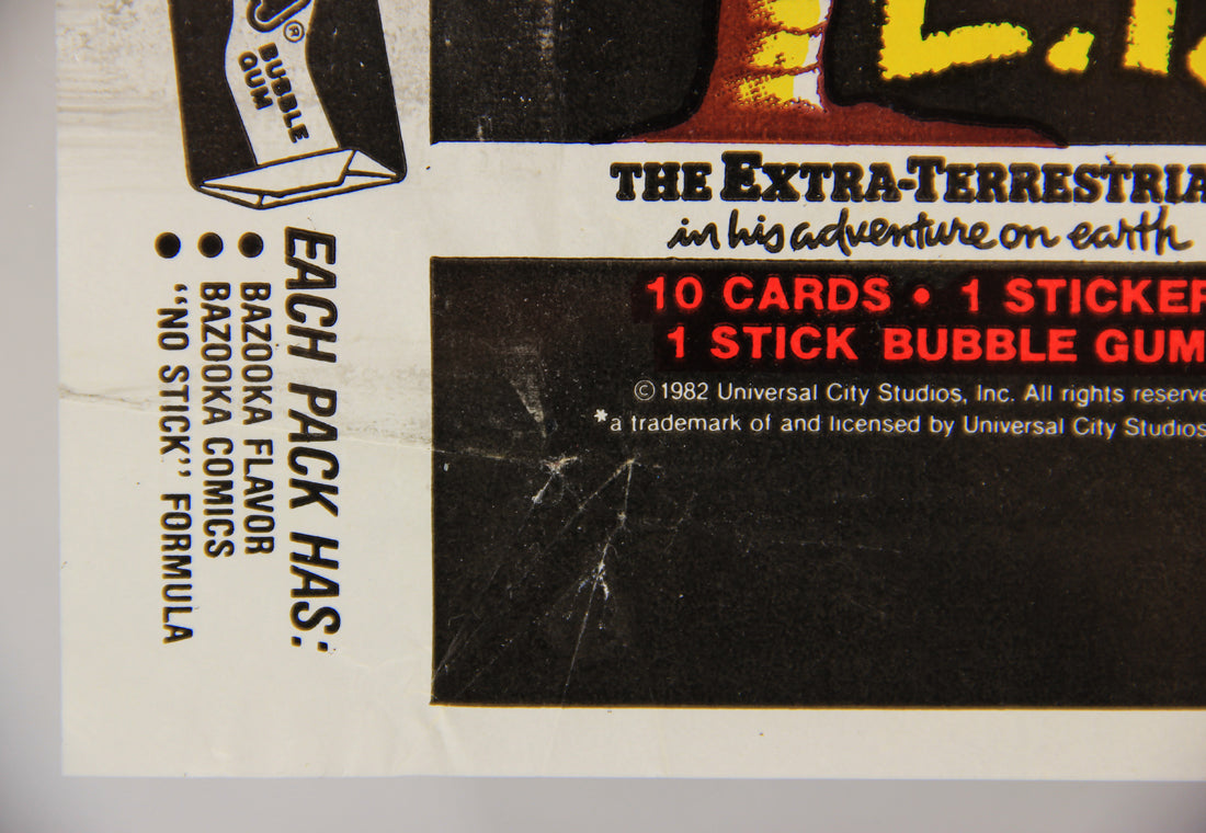 E.T. The Extra-Terrestrial 1982 Trading Card Wax Wrapper V-1 Soft Bazooka Add Topps L021535