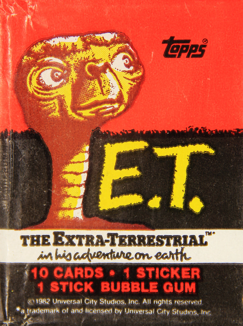 E.T. The Extra-Terrestrial 1982 Trading Card Wax Wrapper V-2 Bazooka Add Topps L021536