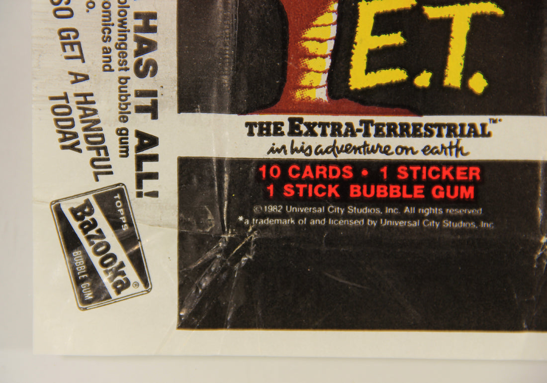 E.T. The Extra-Terrestrial 1982 Trading Card Wax Wrapper V-2 Bazooka Add Topps L021536