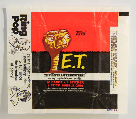 E.T. The Extra-Terrestrial 1982 Trading Card Wax Wrapper V-3 Ring Pop Add Topps L021537