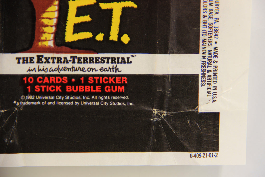 E.T. The Extra-Terrestrial 1982 Trading Card Wax Wrapper V-3 Ring Pop Add Topps L021537