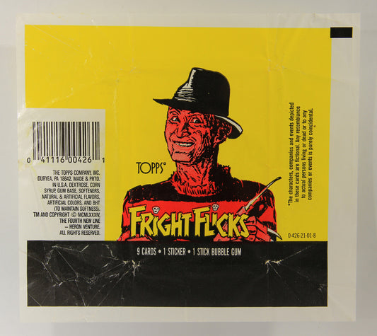 Fright Flicks 1988 Trading Card Wax Wrapper - A Nightmare On Elm Street - Topps L021538