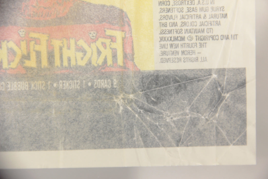 Fright Flicks 1988 Trading Card Wax Wrapper - A Nightmare On Elm Street - Topps L021538