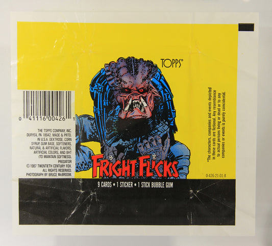 Fright Flicks 1988 Trading Card Wax Wrapper - Predator - ENG Topps L021540