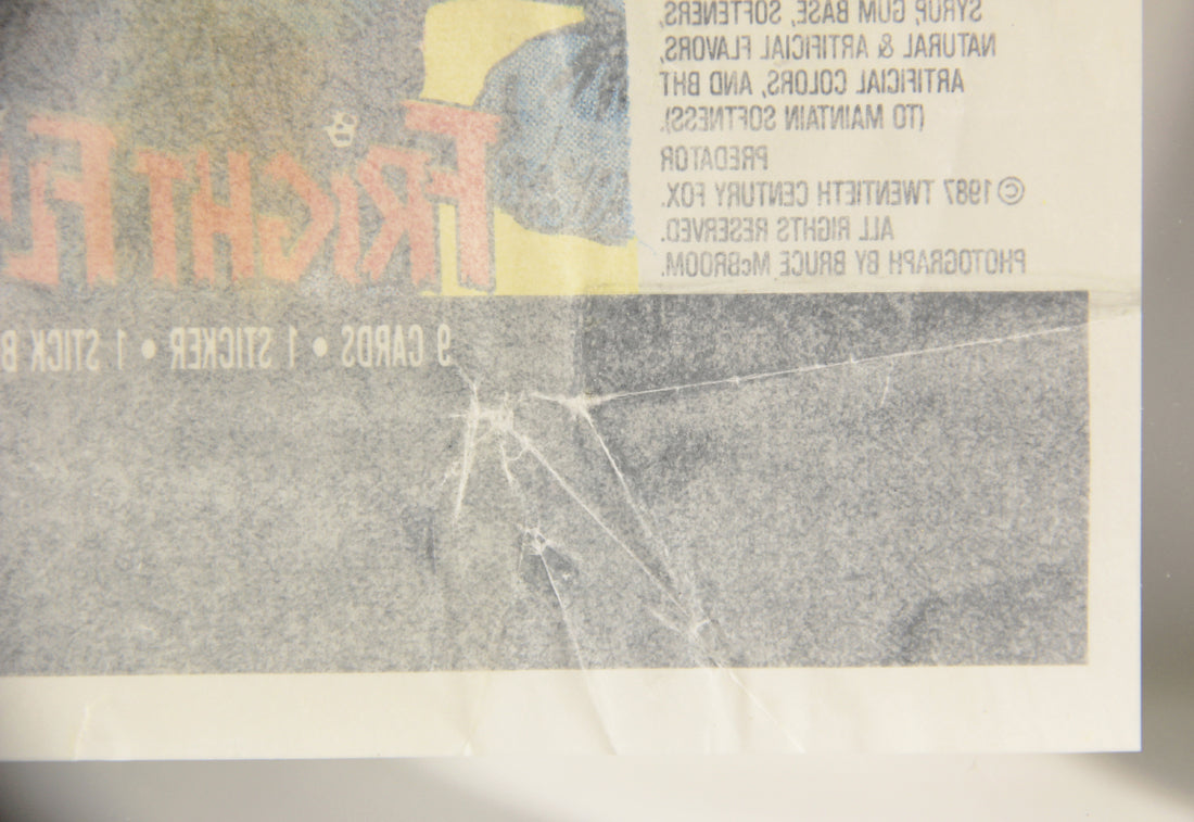 Fright Flicks 1988 Trading Card Wax Wrapper - Predator - ENG Topps L021540