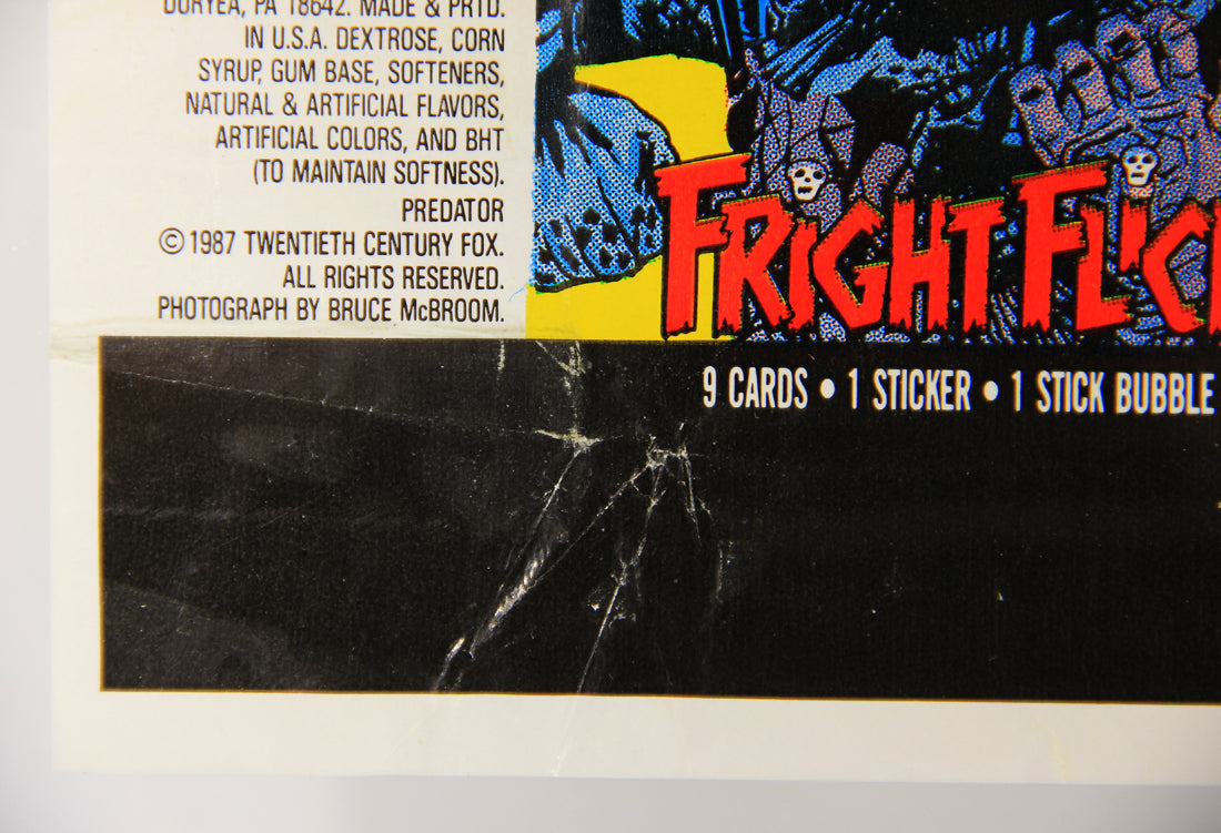 Fright Flicks 1988 Trading Card Wax Wrapper - Predator - ENG Topps L021540