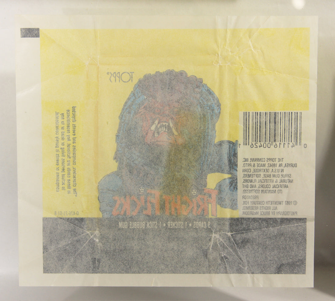 Fright Flicks 1988 Trading Card Wax Wrapper - Predator - ENG Topps L021540
