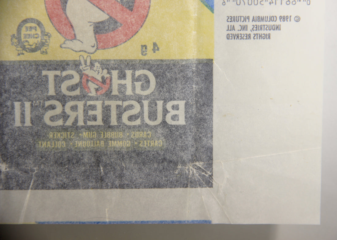 Ghostbusters II 1989 Trading Card Wax Wrapper FR-ENG O-Pee-Chee Canada L021542