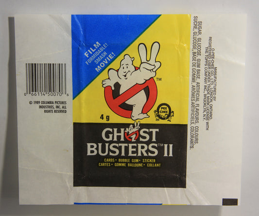Ghostbusters II 1989 Trading Card Wax Wrapper FR-ENG O-Pee-Chee Canada L021542