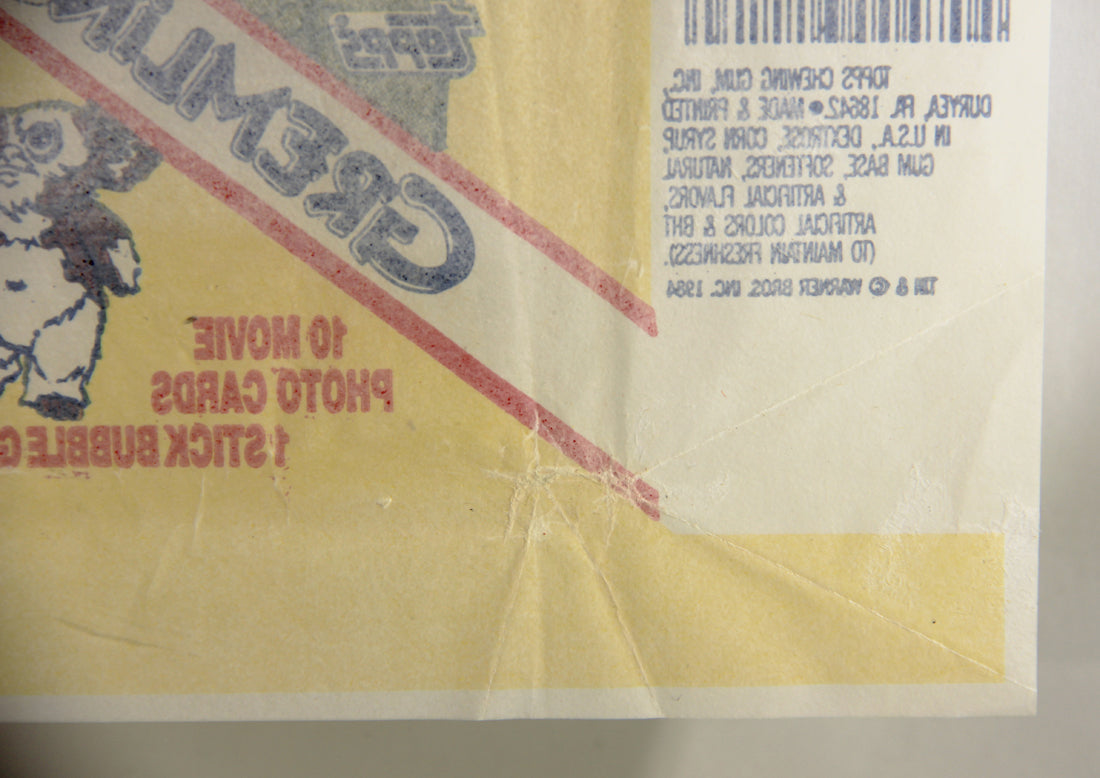 Gremlins 1984 Trading Card Wax Wrapper V-1 Soft Bazooka Add Variant - Topps L021543