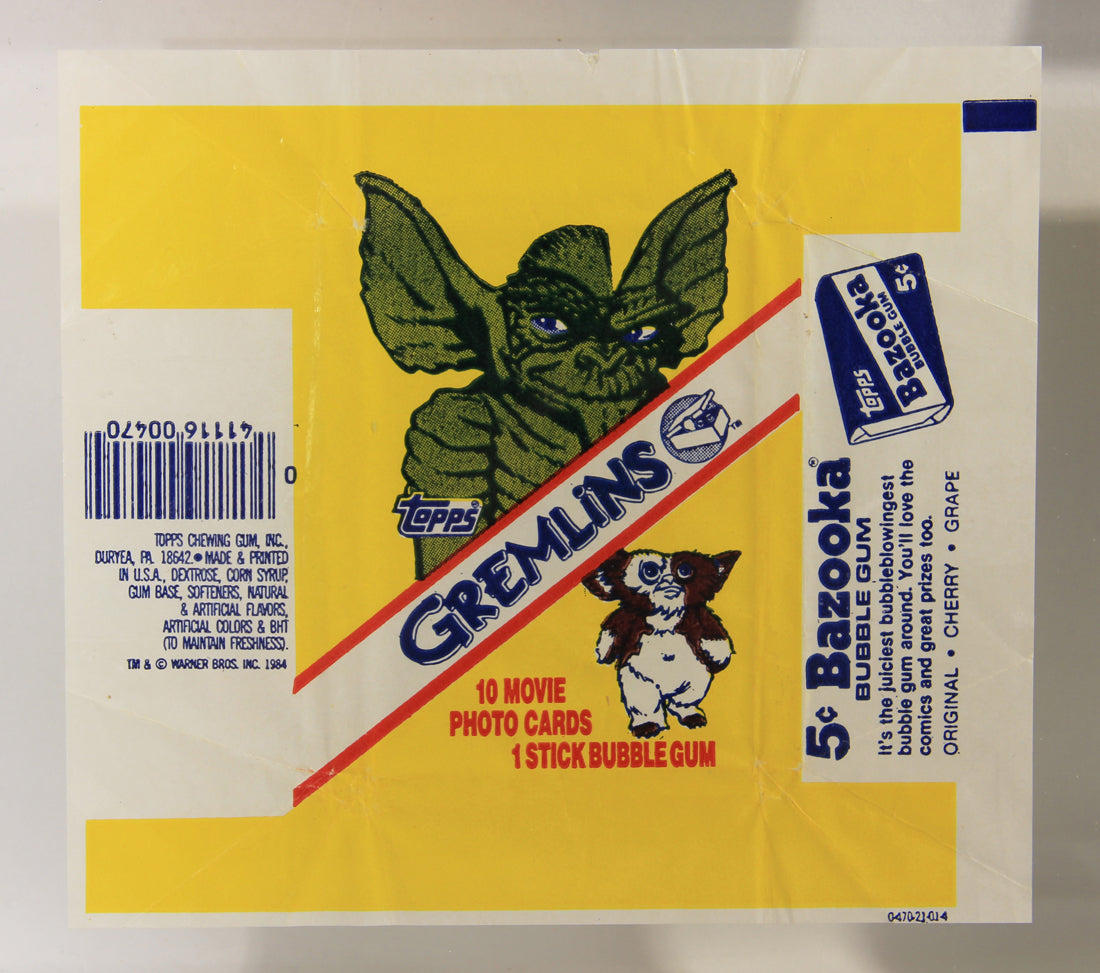 Gremlins 1984 Trading Card Wax Wrapper V-2 Bazooka Add Variant ENG Topps L021544