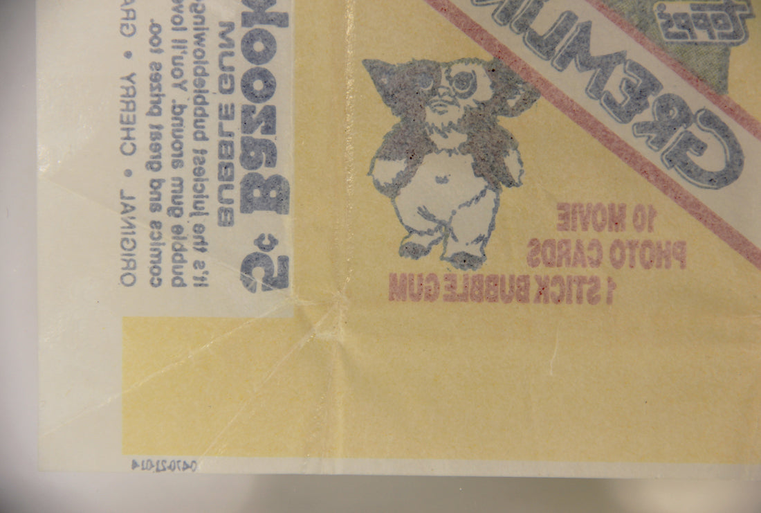 Gremlins 1984 Trading Card Wax Wrapper V-2 Bazooka Add Variant ENG Topps L021544