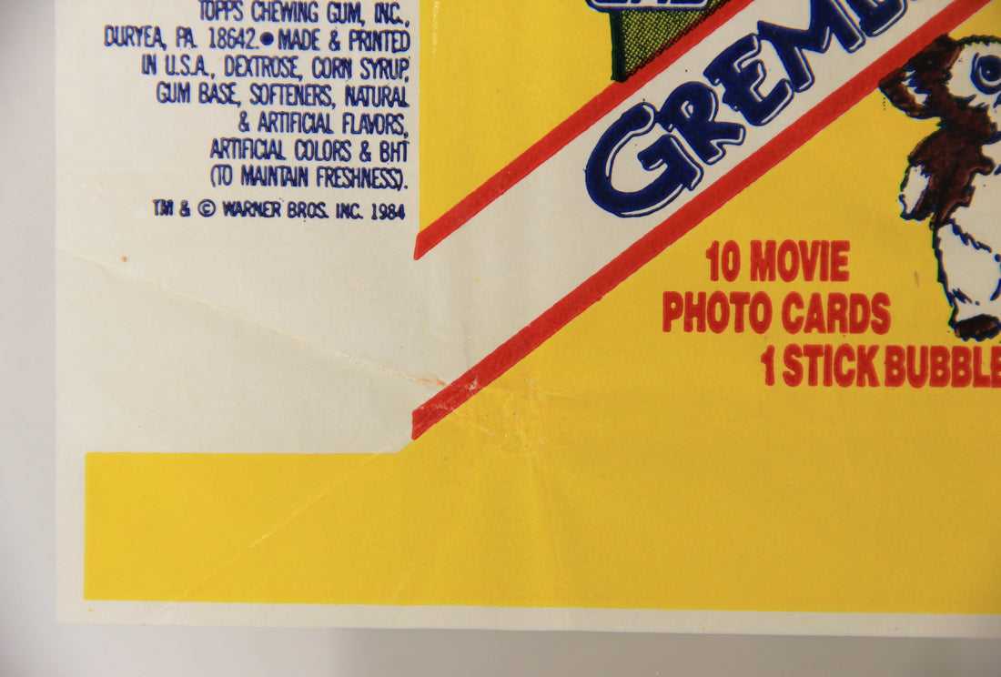 Gremlins 1984 Trading Card Wax Wrapper V-2 Bazooka Add Variant ENG Topps L021544