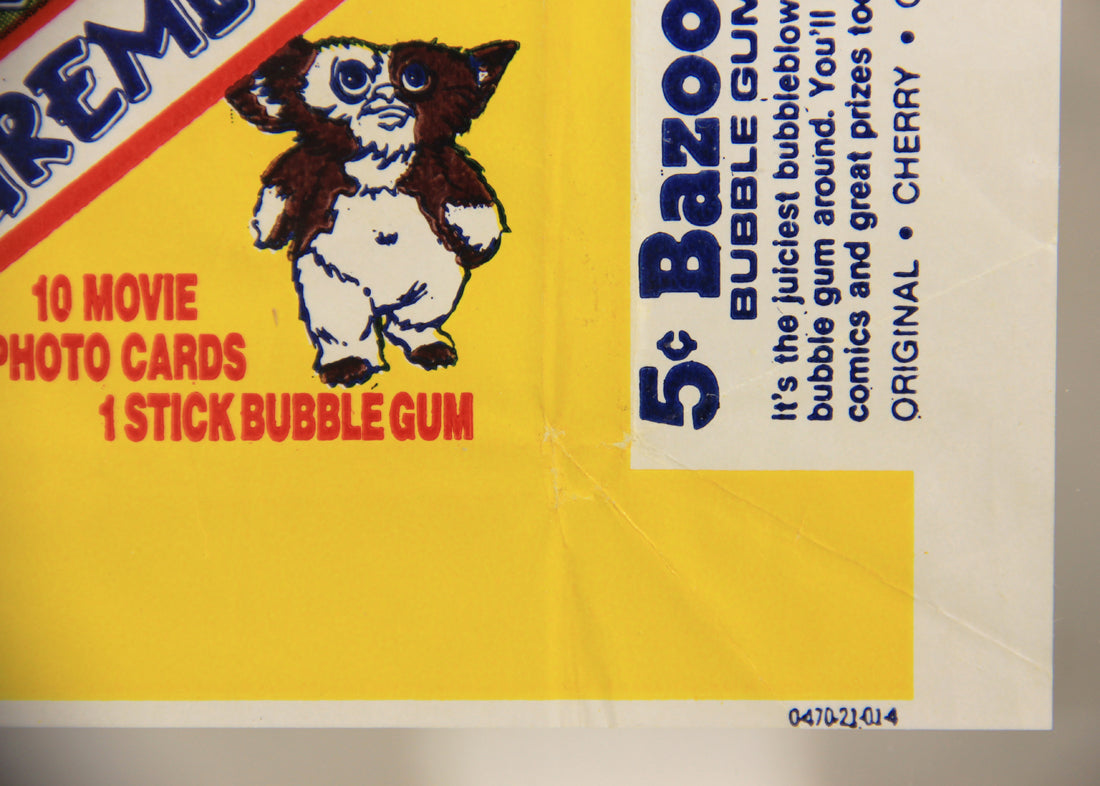 Gremlins 1984 Trading Card Wax Wrapper V-2 Bazooka Add Variant ENG Topps L021544