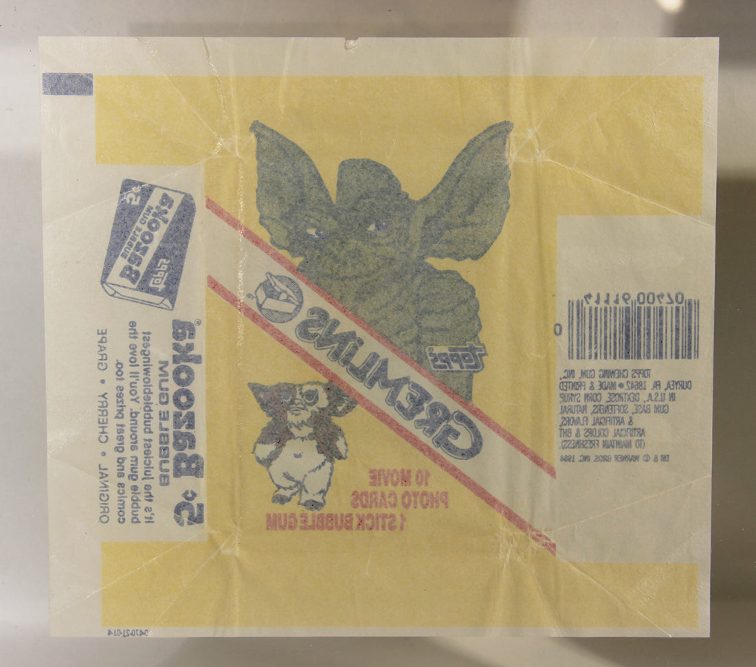 Gremlins 1984 Trading Card Wax Wrapper V-2 Bazooka Add Variant ENG Topps L021544