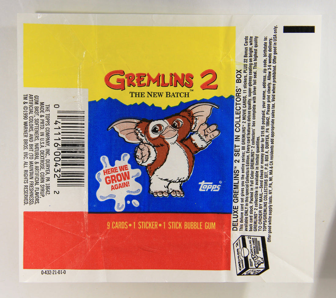 Gremlins 2 The New Batch 1990 Trading Card Wax Wrapper - Gizmo - ENG Topps L021546
