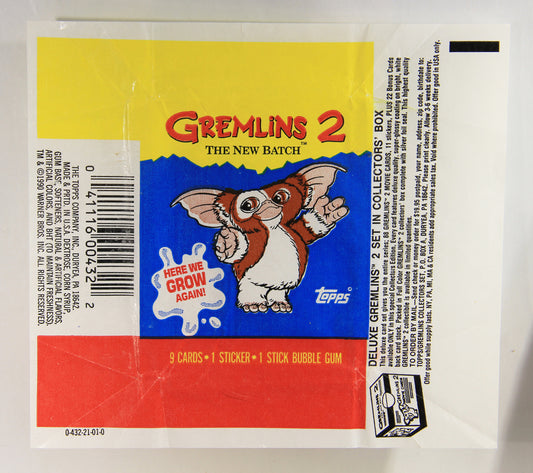 Gremlins 2 The New Batch 1990 Trading Card Wax Wrapper - Gizmo - ENG Topps L021546