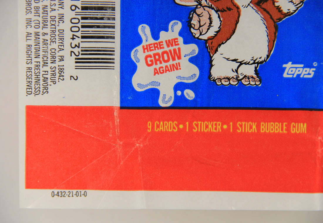 Gremlins 2 The New Batch 1990 Trading Card Wax Wrapper - Gizmo - ENG Topps L021546