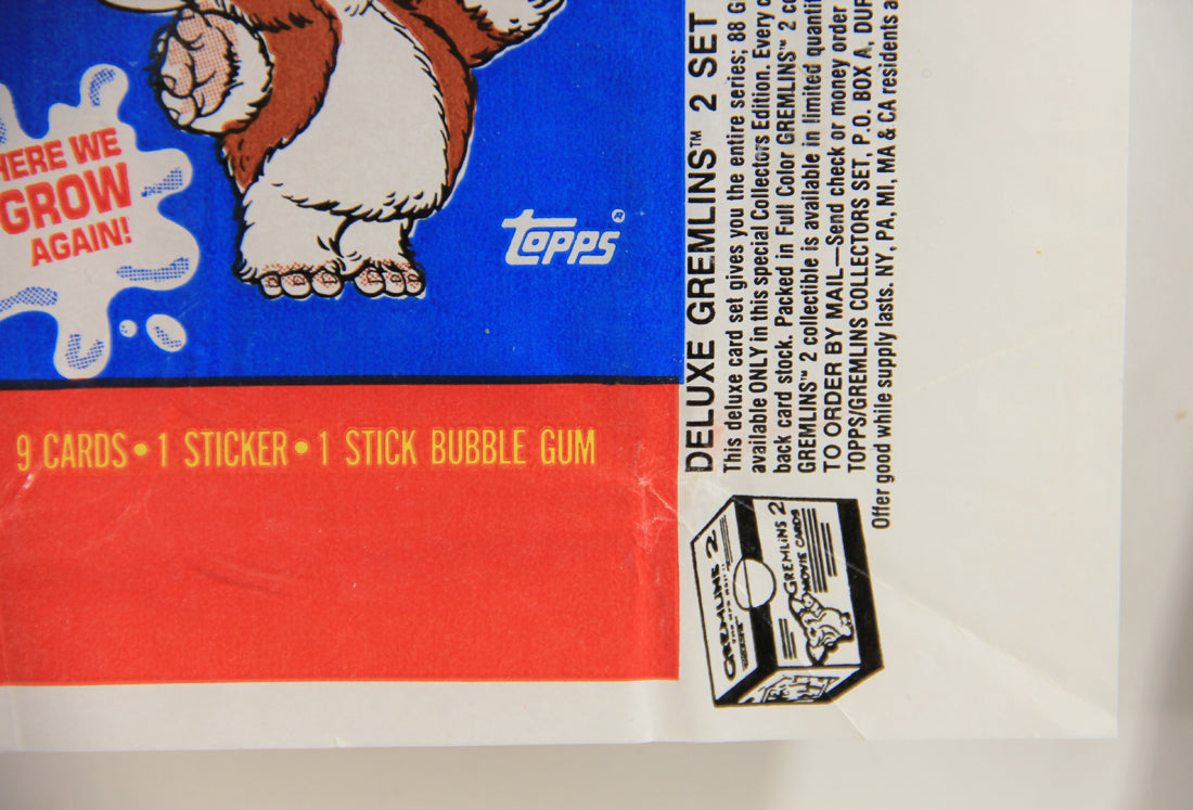 Gremlins 2 The New Batch 1990 Trading Card Wax Wrapper - Gizmo - ENG Topps L021546