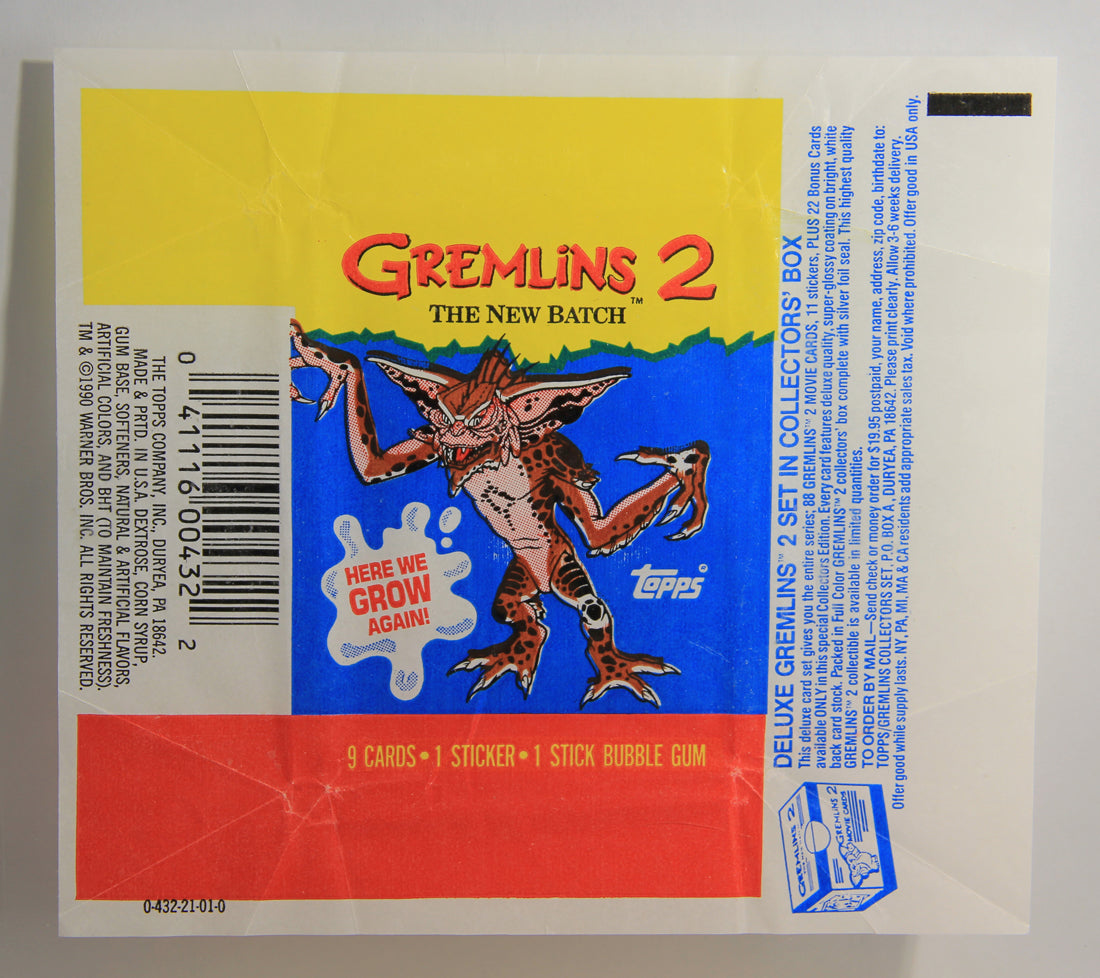 Gremlins 2 The New Batch 1990 Trading Card Wax Wrapper - Stripe - ENG Topps L021547