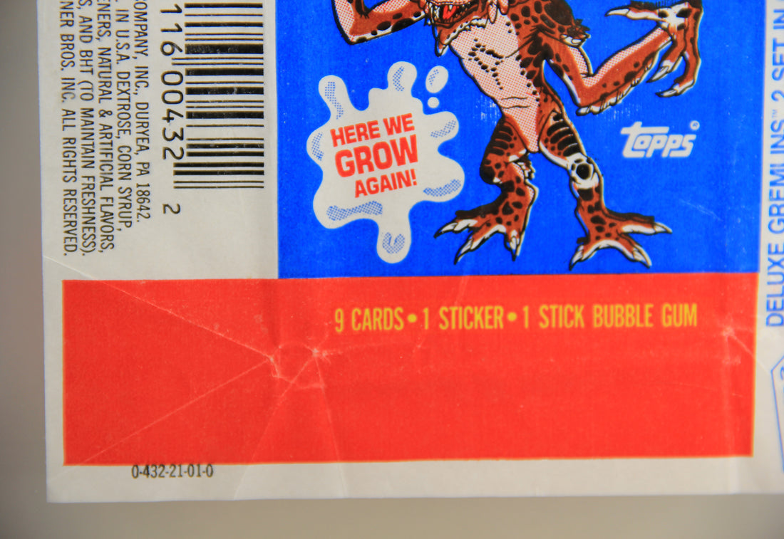Gremlins 2 The New Batch 1990 Trading Card Wax Wrapper - Stripe - ENG Topps L021547