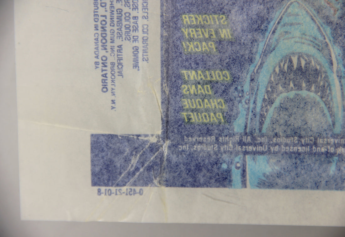 Jaws 2 - 1978 Trading Card Wax Wrapper FR-ENG O-Pee-Chee L021548