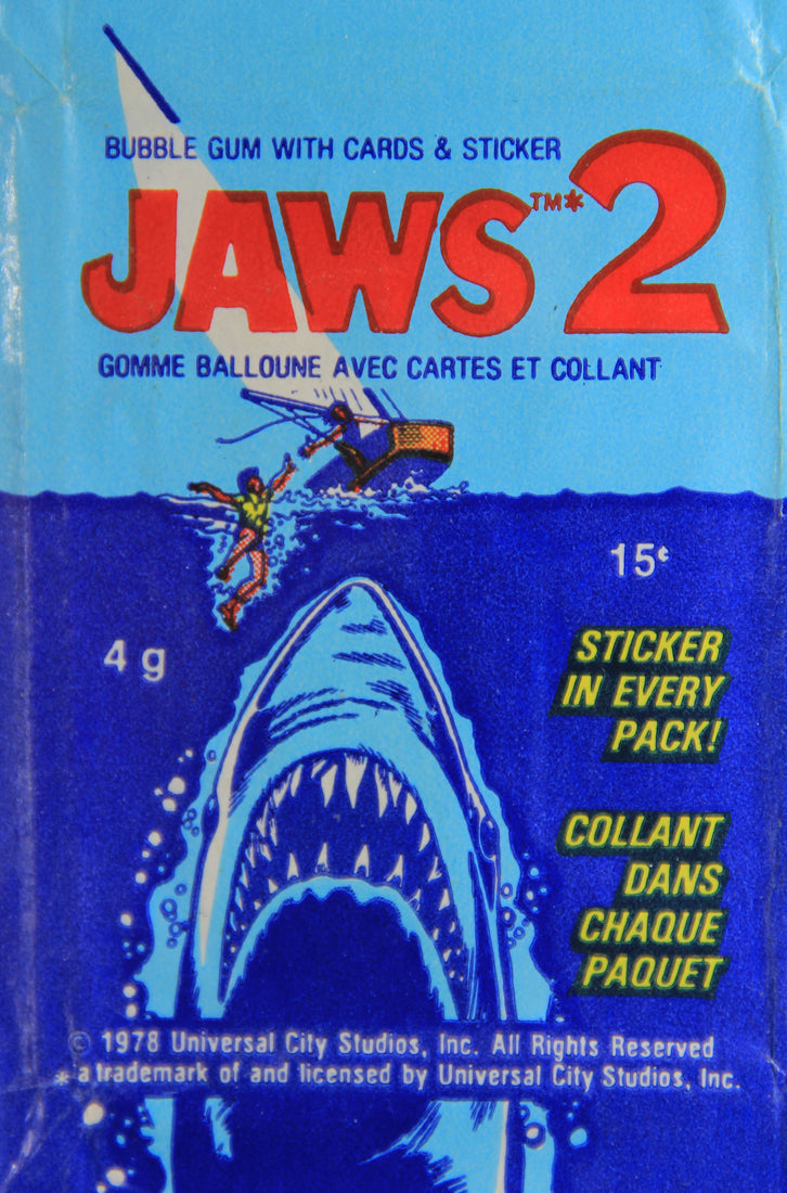 Jaws 2 - 1978 Trading Card Wax Wrapper FR-ENG O-Pee-Chee L021548