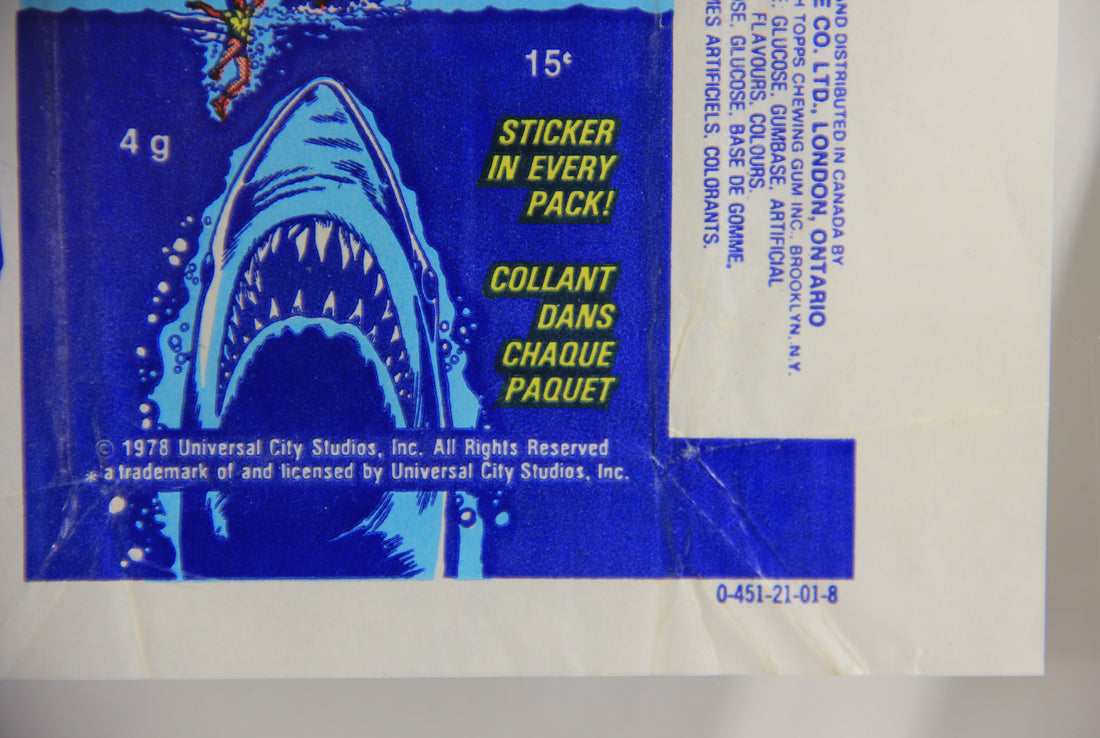 Jaws 2 - 1978 Trading Card Wax Wrapper FR-ENG O-Pee-Chee L021548