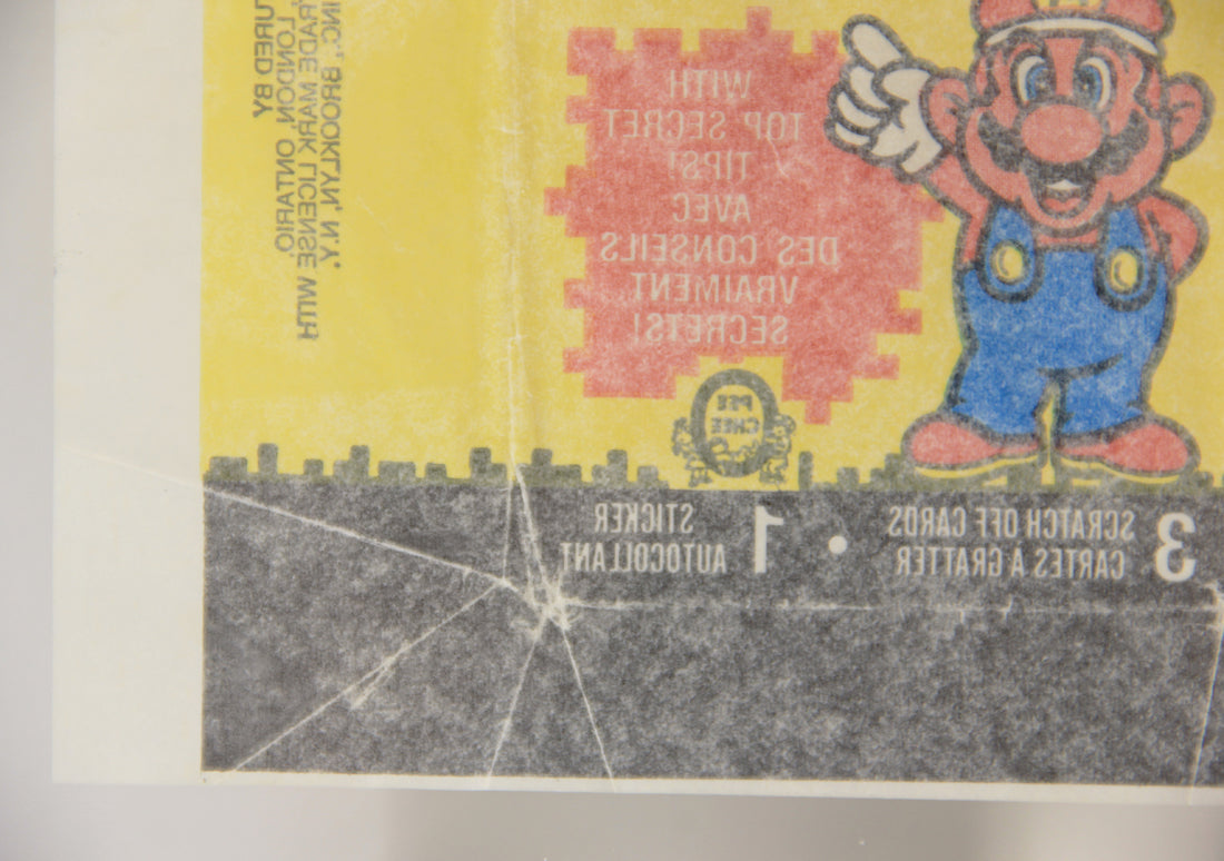 Nintendo Super Mario Bros 1989 Trading Card Wax Wrapper Mario O-Pee-Chee L021549